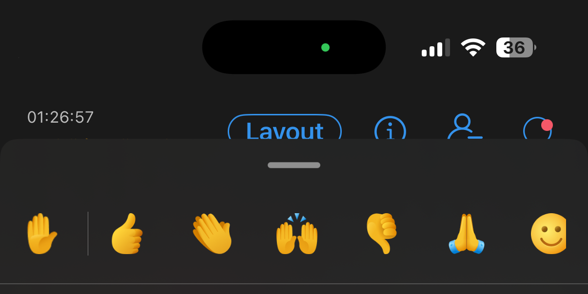 Lìicona della mano in webex
