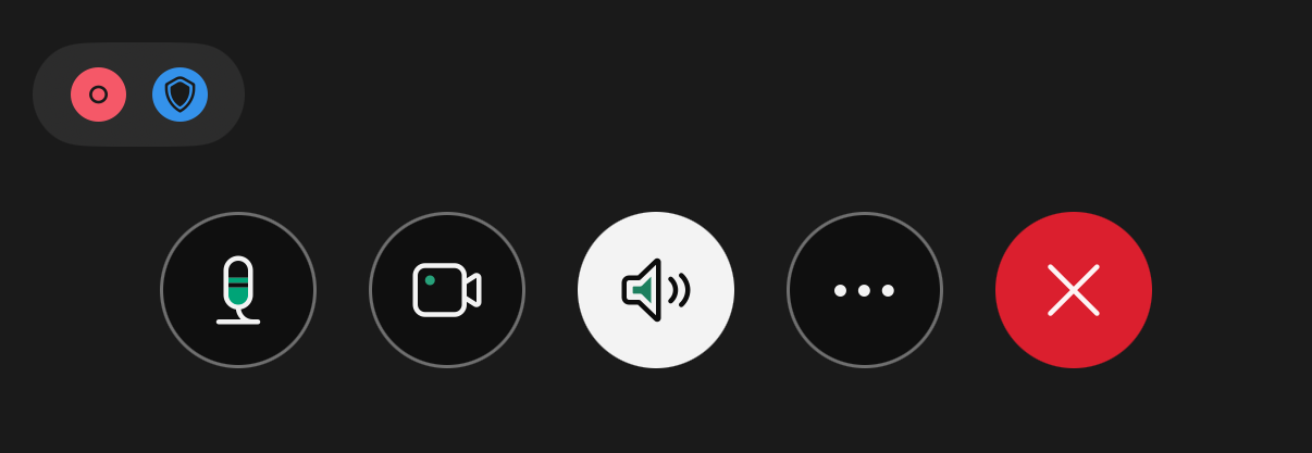 alcuni pulsanti di Webex