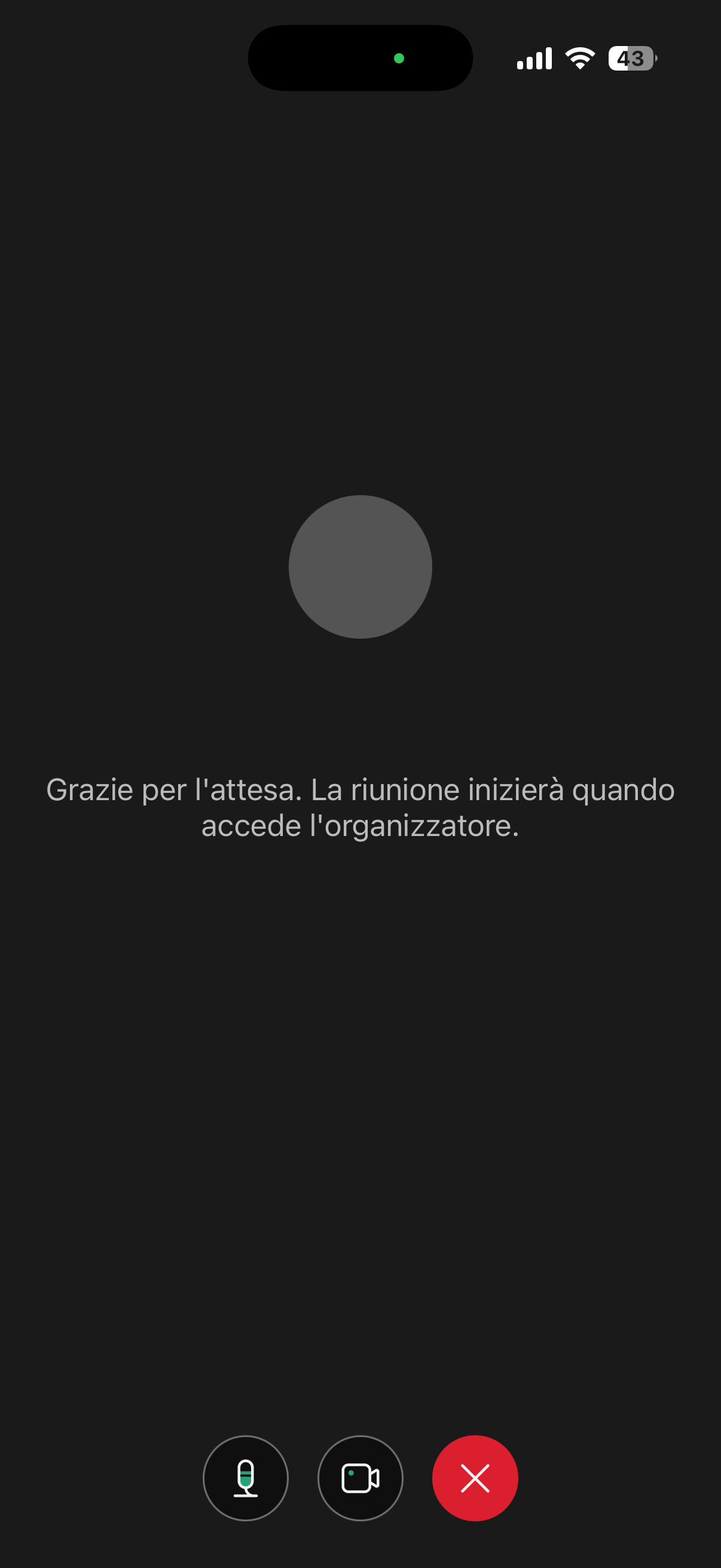 Se ti appare questa schermata la riunione non è ancora iniziata, attendi che la commissione la avvii